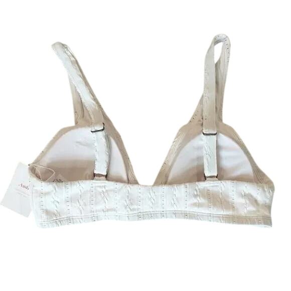 NWT Andie The Belmar Eyelet Bikini Top Bohemian Removable Cups M Coconut White - Picture 13 of 13